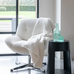 Chaise lounge effet velours texturé