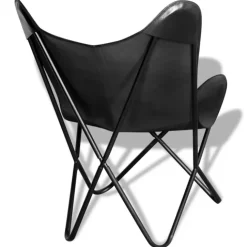Chaise papillon en cuir