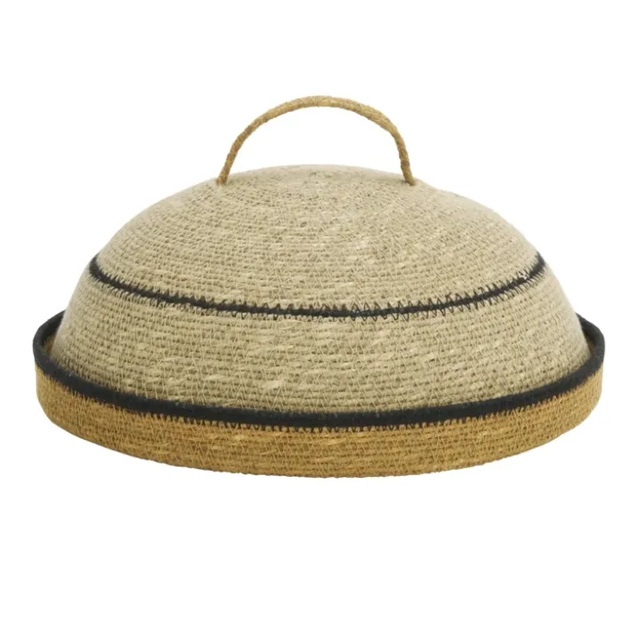 Cloche alimentaire en jonc de mer avec plateau