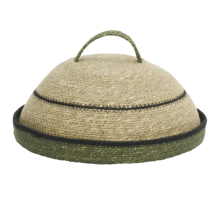 Cloche alimentaire en jonc de mer avec plateau