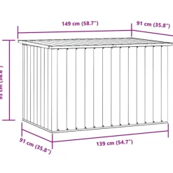 Coffre de rangement de jardin en acier galvanisé