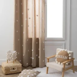 Coffre à jouets en intissé et pompons
