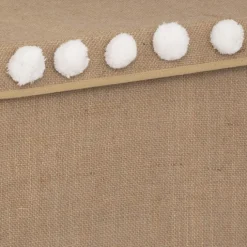 Coffre à jouets en intissé et pompons