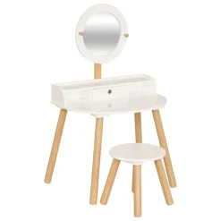 Coiffeuse enfant avec miroir et tabouret assorti