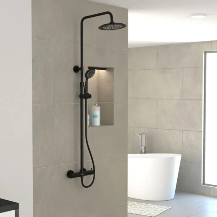 Colonne de douche thermostatique noire