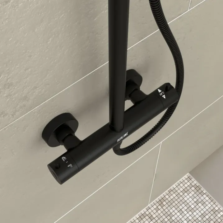 Colonne de douche thermostatique noire