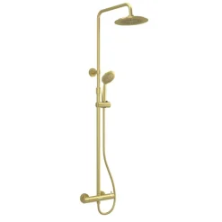 Colonne de douche thermostatique dorée