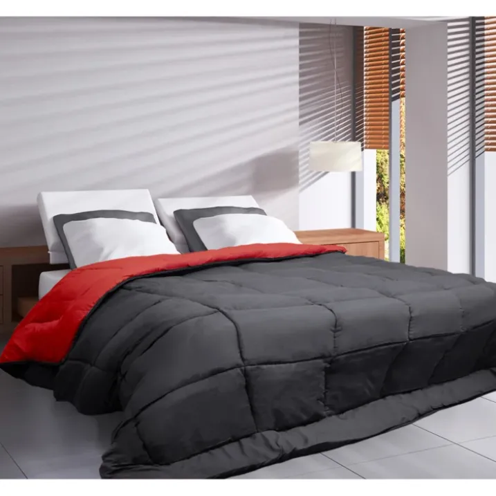 Couette légère réversible bicolore en microfibre 200 gr/m²