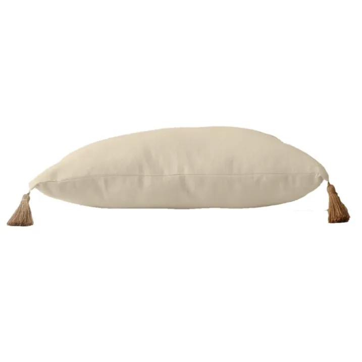 Coussin avec pompons en jute