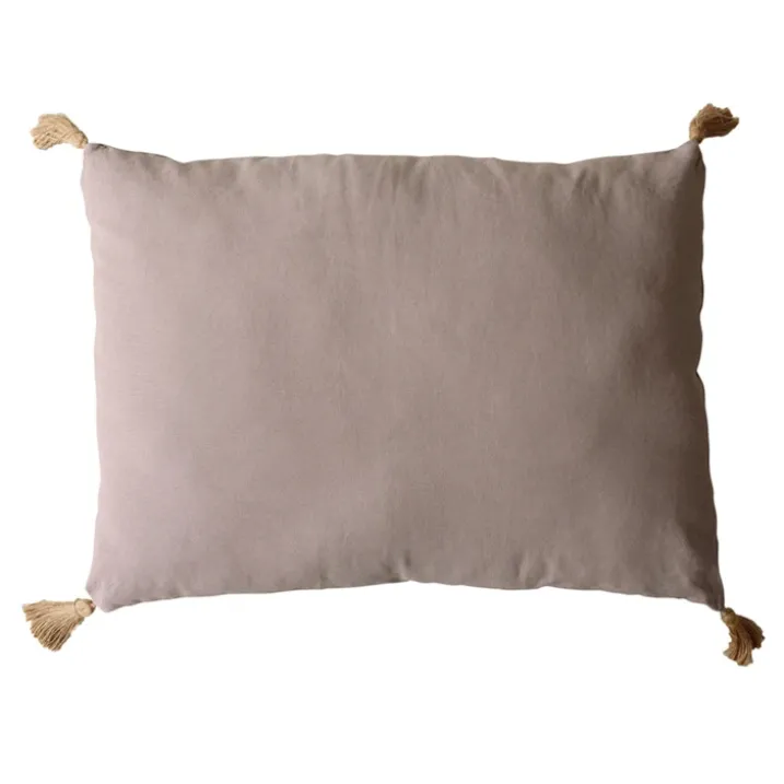 Coussin avec pompons en jute