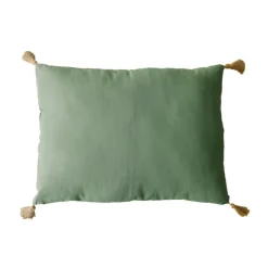Coussin avec pompons en jute