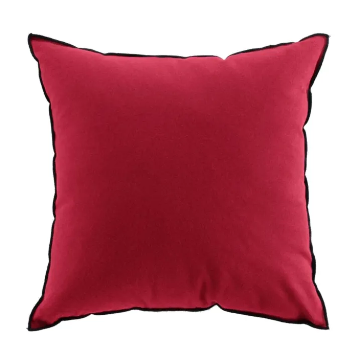 Coussin avec surjet en coton recyclé