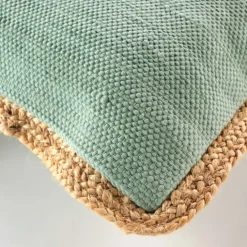 Coussin bifaces avec contour en jute