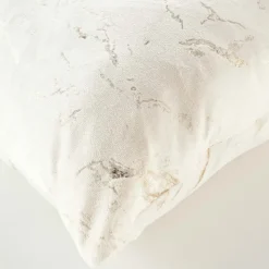 Coussin blanc effet marbré