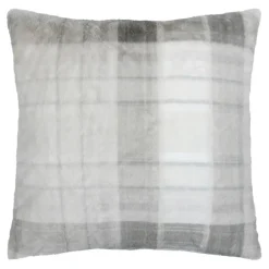 Coussin à carreaux écossais en imitation fourrure