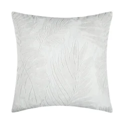 Coussin carré effet velours avec motif en relief tropical