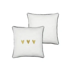 Coussin carré en polylin à motif cœur