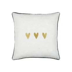 Coussin carré en polylin à motif cœur