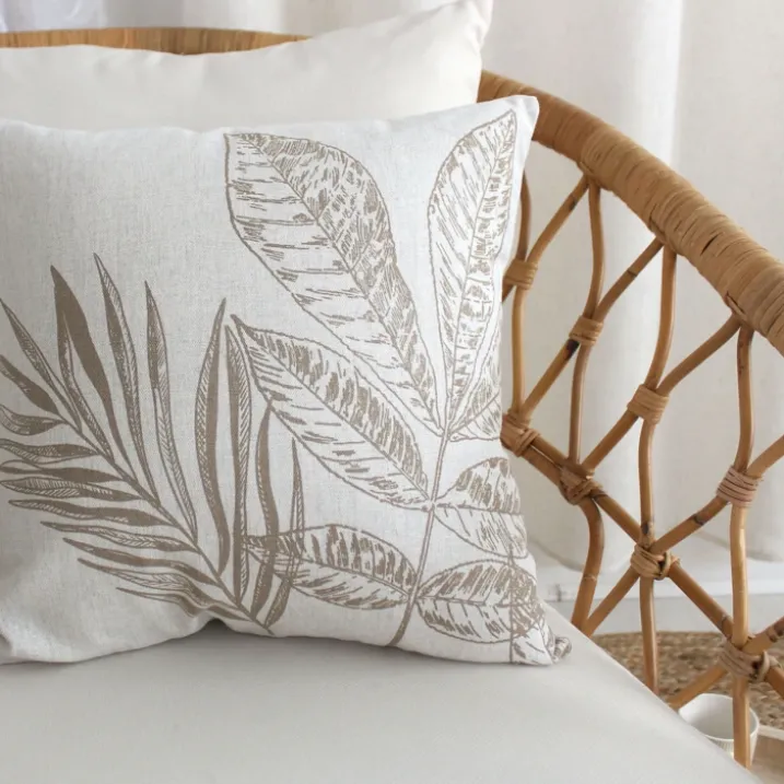 Coussin carré motif nature épuré