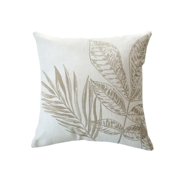 Coussin carré motif nature épuré