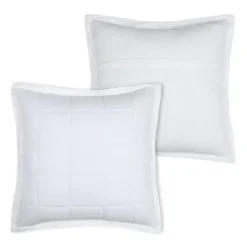 Coussin carré uni en gaze de coton surpiquée