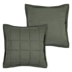 Coussin carré uni en gaze de coton surpiquée