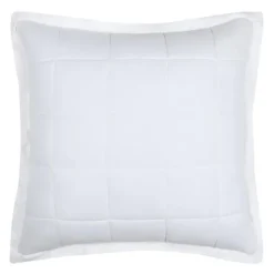 Coussin carré uni en gaze de coton surpiquée