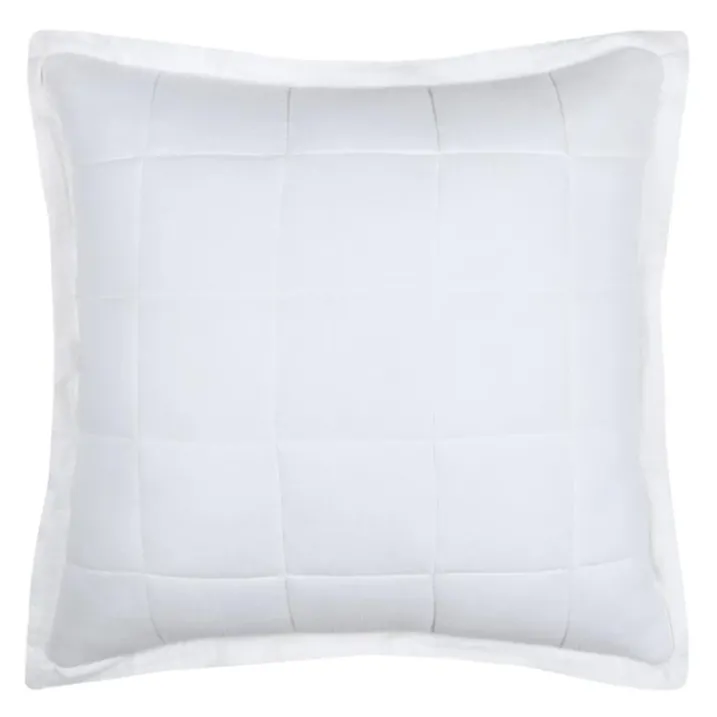 Coussin carré uni en gaze de coton surpiquée