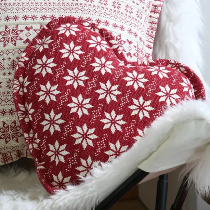 Coussin coeur esprit chalet traditionnel