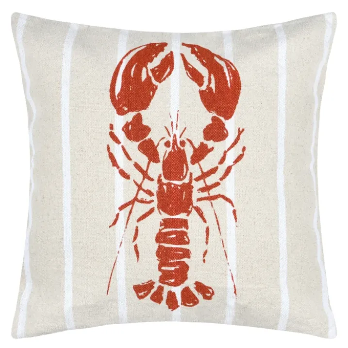 Coussin coton motif homard