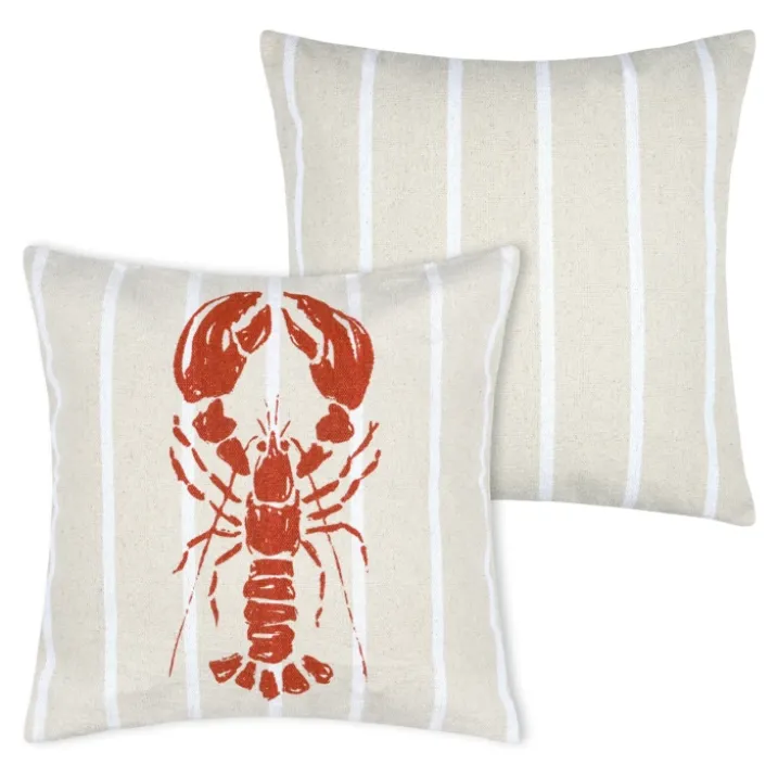 Coussin coton motif homard