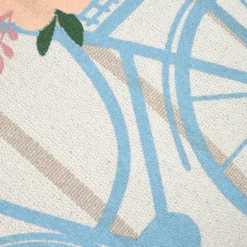 Coussin coton motif vélo fleuri