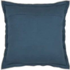 Coussin coton volant plat feston noir