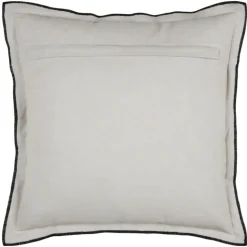 Coussin coton volant plat feston noir