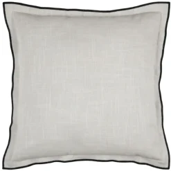 Coussin coton volant plat feston noir