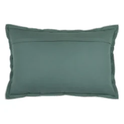 Coussin coton volant plat feston noir