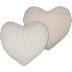 Coussin cœur rayures poly-coton