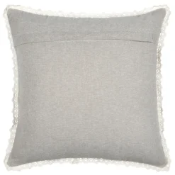 Coussin décoratif 100% coton finition dentelle