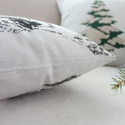 Coussin décoratif déhoussable style montagne