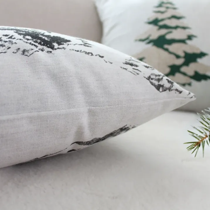 Coussin décoratif déhoussable style montagne