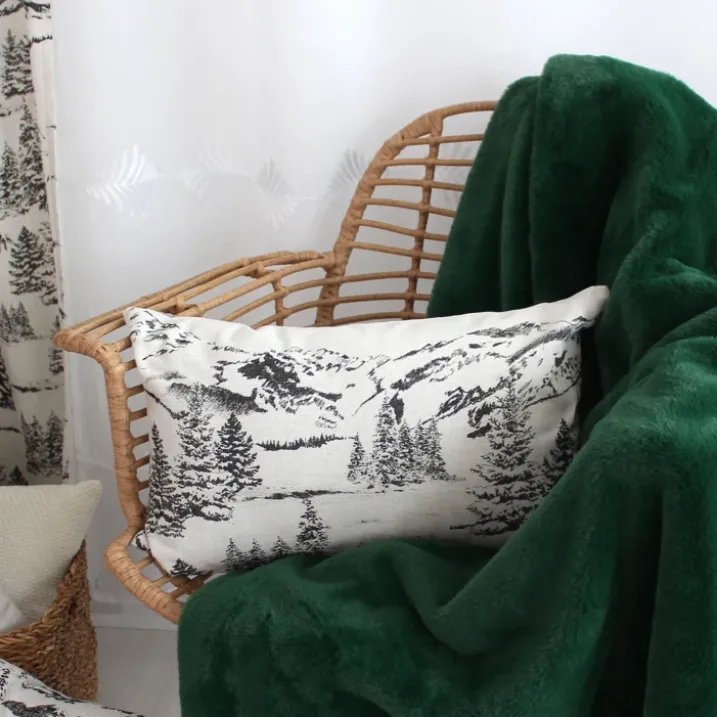 Coussin décoratif déhoussable style montagne