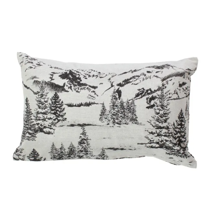 Coussin décoratif déhoussable style montagne