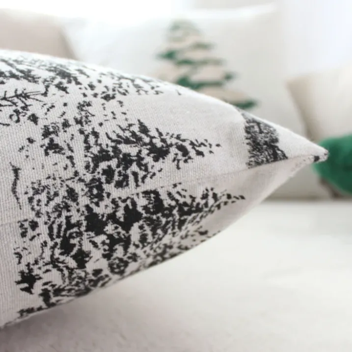 Coussin décoratif déhoussable style montagne