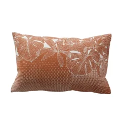 Coussin décoratif déhoussable motif feuillage tropical