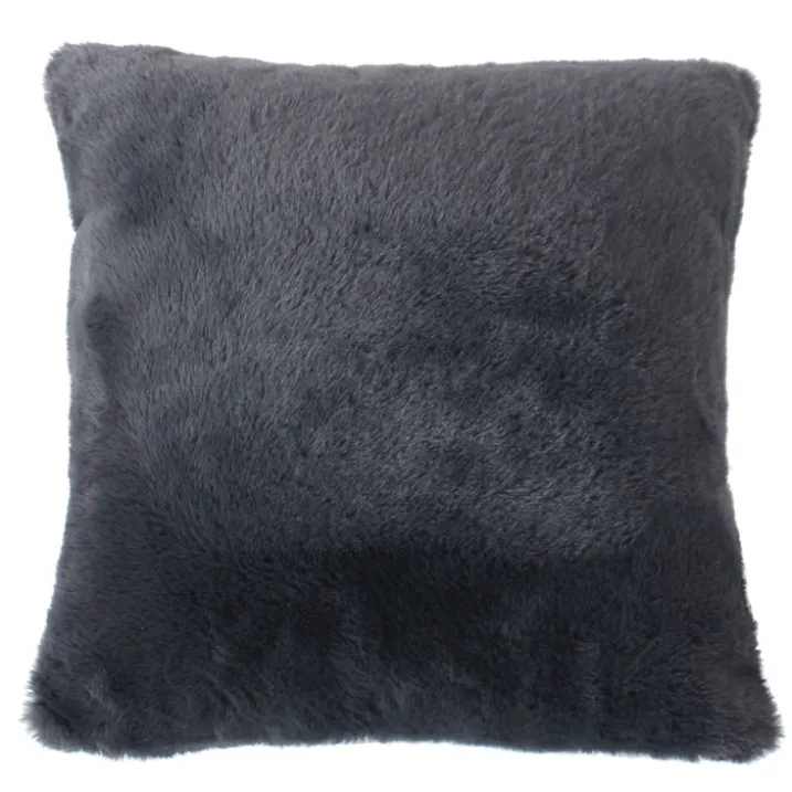 Coussin décoratif imitation fourrure toucher ultra doux