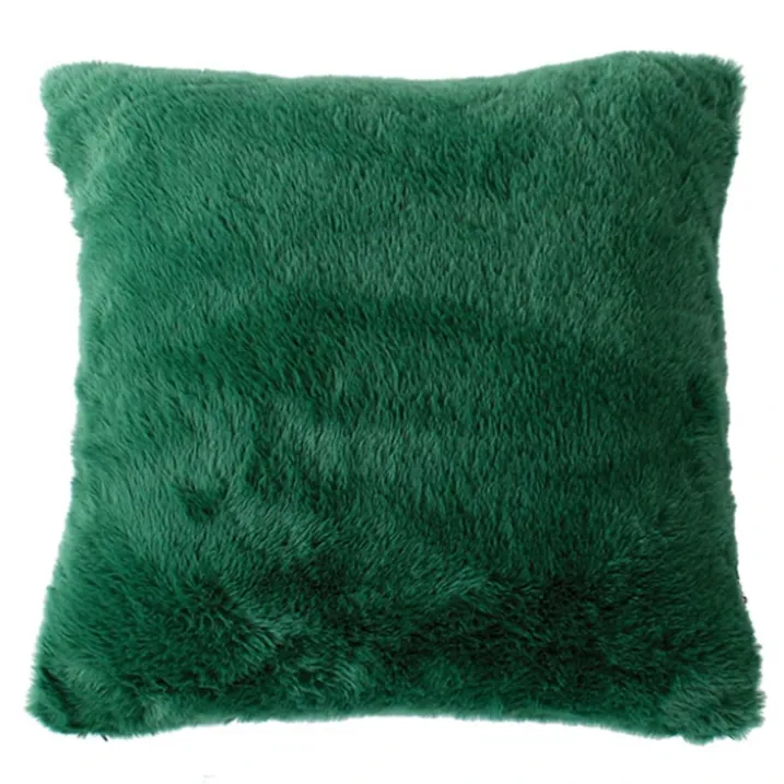 Coussin décoratif imitation fourrure toucher ultra doux
