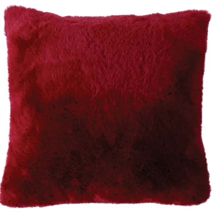 Coussin décoratif imitation fourrure toucher ultra doux