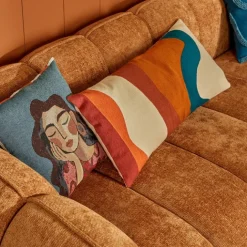 Coussin décoratif jacquard à motif portrait