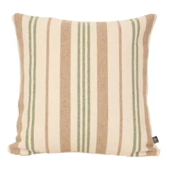 Coussin décoratif matelassé à rayures en toile canevas