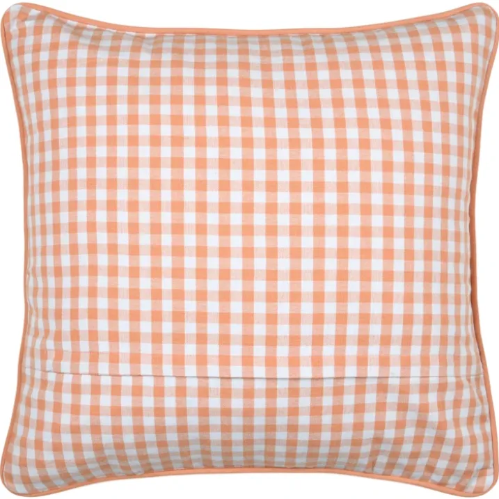 Coussin décoratif motif vichy en polycoton